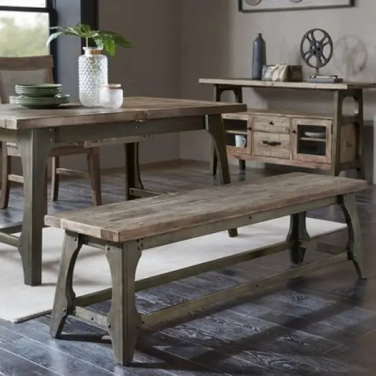 Oliver Dining Bench Gray image {2}