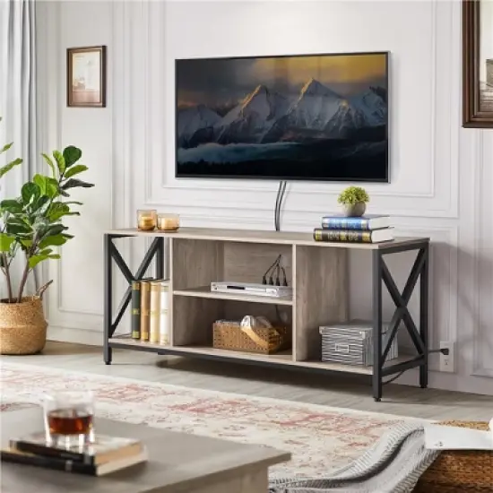 Yaheetech Industrial TV Stand TV Console with Storage image {1}