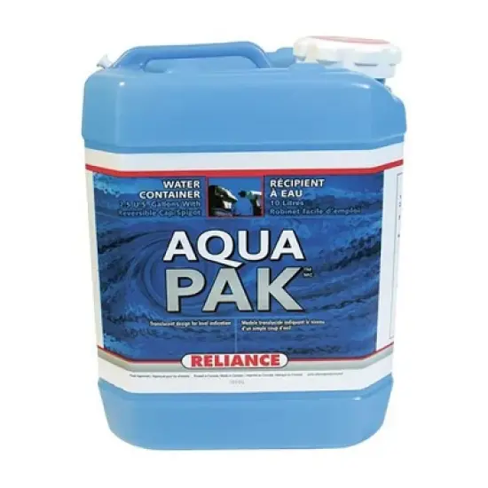 Reliance Products 8905-03 Aqua-Pak 2.5 Gallon 10 Liter BPA-Free Plastic Drinking Water Container Storage Jug with Attaching Spout, Blue (2 Pack) image {1}