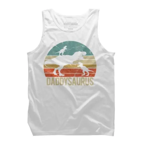 Men's Design By Humans Retro Daddy Dinosaur Daddysaurus Roar By nathanhoang Tank Top image {6}