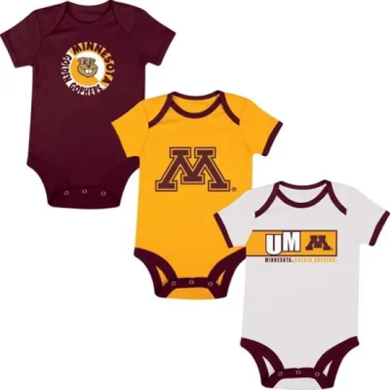 NCAA Minnesota Golden Gophers Infant Boys' 3pk Bodysuit image {4}