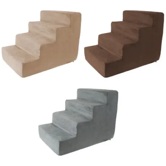 PETMAKER 4-Step Foam Pet Stairs for Puppies, Kittens, and Older Pets (Tan) image {2}