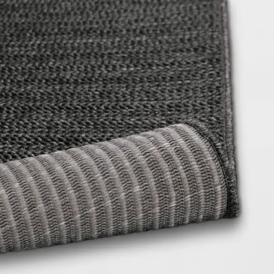 7'x10' Oversized Stripe Outdoor Rug Charcoal Gray - Threshold&trade; image {3}