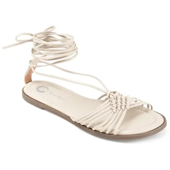 Journee Collection Womens Jess Ankle Wrap Low Block Heel Sandals image {12}