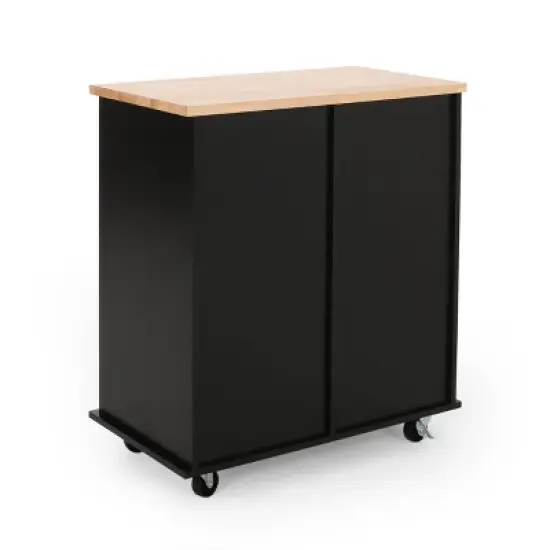 Provence Contemporary Kitchen Cart with Wheels - Christopher Knight Home image {5}