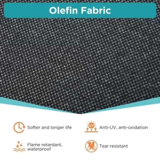 ELJGET 3 Pieces Patio Furniture Set, Aluminum Outdoor Furniture with Coffee Table, Modern Conversation Set for Porch & Balcony, Dark Grey image {5}