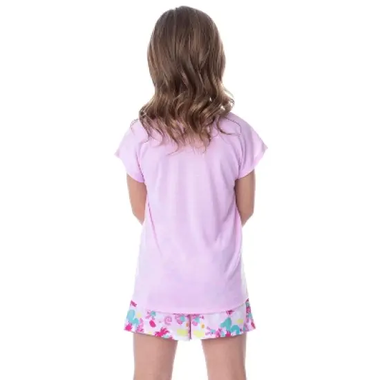 Dreamworks Trolls Girls' Poppy Happy Sleep Pajama Set Shorts Crewneck Multicolored image {4}