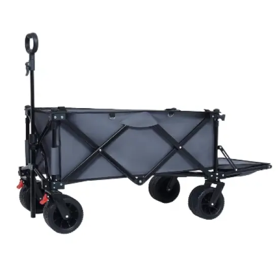 Foldable Wagon with Extended Tailgate, Extra Long Extender Wagon Cart,Beach Wagon Cart Heavy Duty 400LBS with Large All-Terrain Beach Wheels image {16}