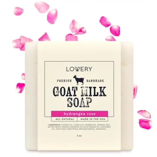 Handmade Goat Milk Soap Made in USA with Organic Shea Butter - Hydrangea Rose Scent - Goats Milk Soap Bar, 3 Pack image {5}