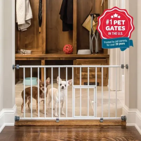 Carlson Mini Gate with Door Dog Crate - White image {2}