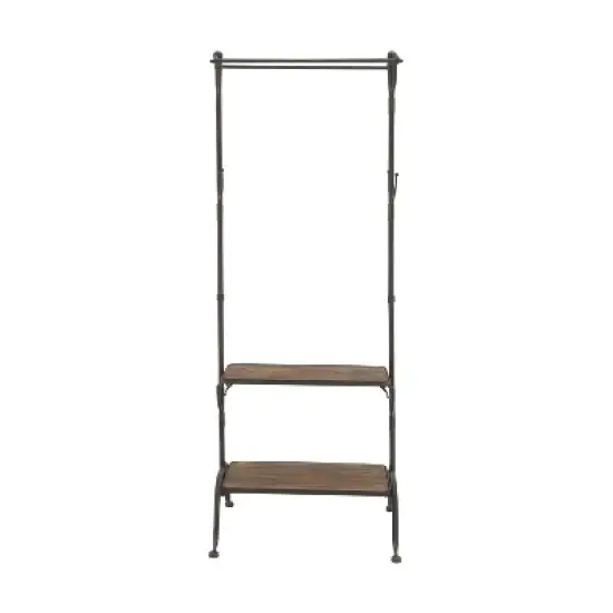 Industrial Metal Coat Rack Black - Olivia & May image {8}