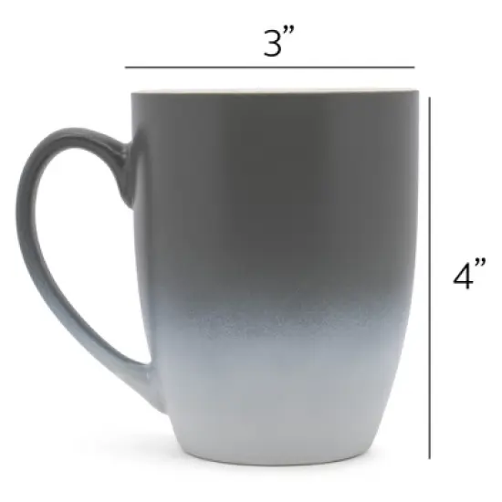 Elanze Designs Just Chillin' With My Gnomies Two Toned Ombre Matte 10 ounce New Bone China Coffee Tea Cup Mug, Gray and White image {3}