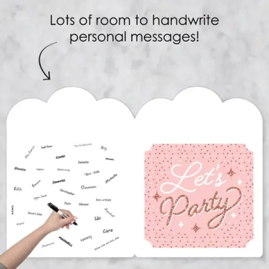 Big Dot of Happiness Pink Rose Gold Birthday - Happy Birthday Giant Greeting Card - Big Shaped Jumborific Card - 16.5 x 22 inches image {2}