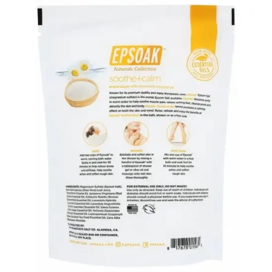 Epsoak Soothe and Calm Chamomile Essential Oil Epsom Salts - Case of 6/2 lbs image {2}