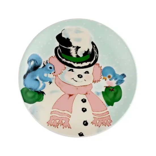 Mr. Christmas 8" Set of 4 Ceramic Pastel Plates image {4}