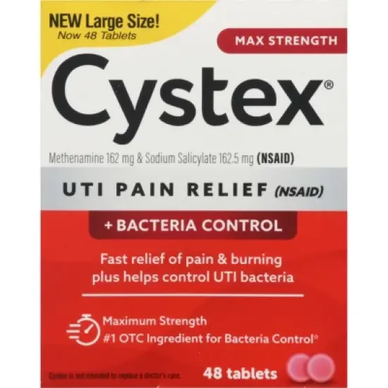 Cystex +UTI Bacteria Control Dual Action Pain Relief 48 Tablets image {2}