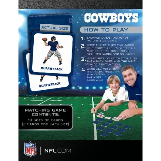 MasterPieces NFL Dallas Cowboys Card Matching Game for Kids & Families - Memory Game image {3}