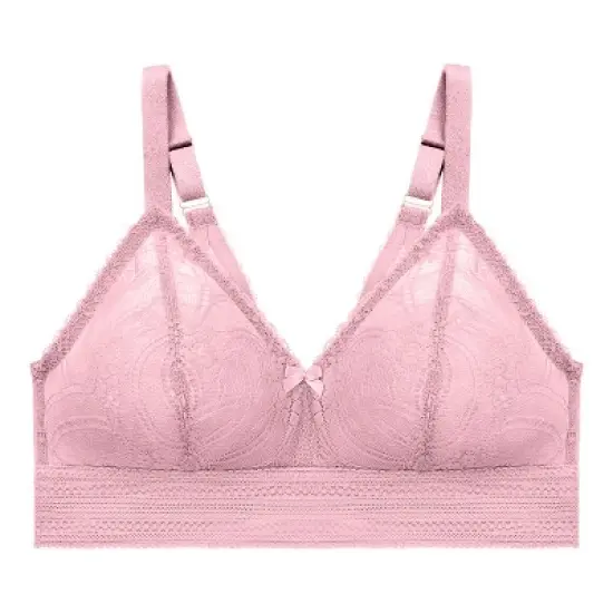 Glamorise Womens Bramour Gramercy Luxe Lace Bralette Wirefree Bra 7012 Mauve image {3}