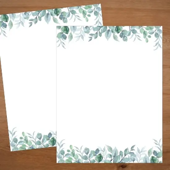 Great Papers Elegant Eucalyptus Everyday Letterhead Multicolored 50 Sheets/Pack (2025013) image {1}