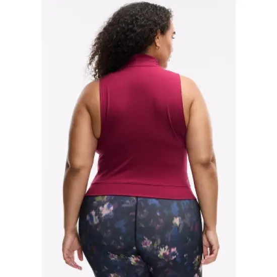 Peloton Women's Cadent Mock Neck Tank, Beet Red image {6}