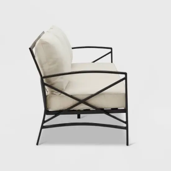 Kaplan Outdoor Metal Sofa Oil Rubbed Bronze with Cushions - Crosley image {4}