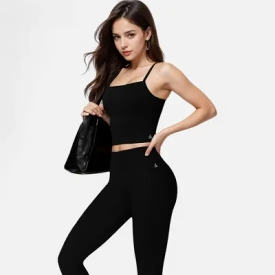 Anna-Kaci Active Women's Fitted Square Neck Tank Top with Spaghetti Straps image {2}