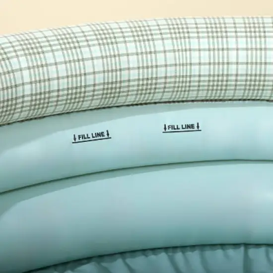 132 Gallon Layered Plaid Inflatable Kiddie Pool Green/Blue - Hearth & Hand&trade; with Magnolia image {2}