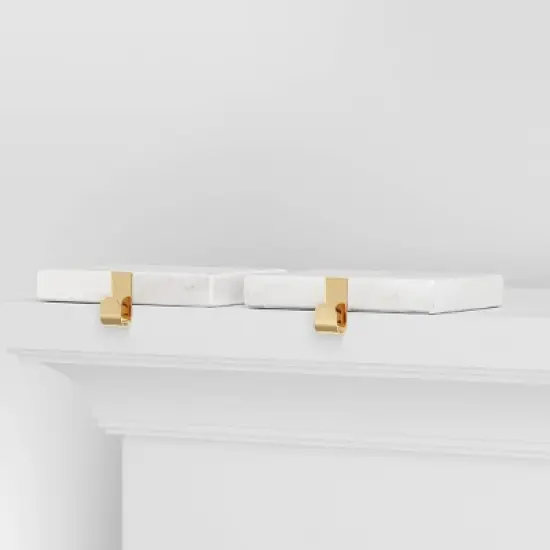 2pk Marble Christmas Stocking Holder White/Gold - Wondershop&trade; image {2}