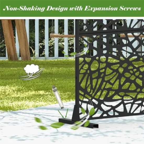 CLIHOME Outdoor Mesh Shape Metal Decorative Screens,Freestanding Outdoor Indoor Privacy Screen image {3}