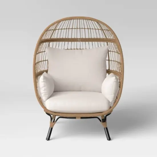 Steel Southport Rust Resistant Outdoor Patio Egg Chair Black - Threshold&trade; image {2}