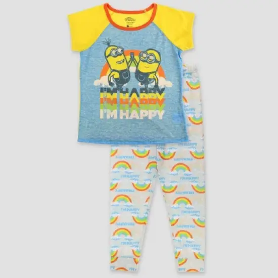 Girls' Despicable Me Minions 2pc Pajama Set - Blue image {3}