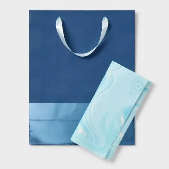 Navy and Blue Large Gift Bag with Tissue - Spritz&trade; image {2}