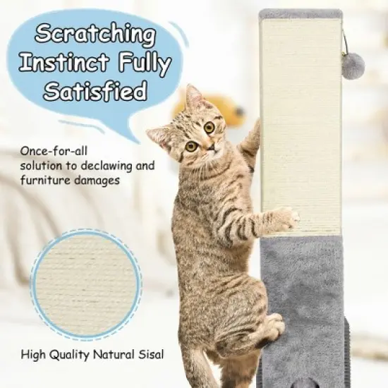 Costway 31'' Tall Cat Scratching Post Claw Scratcher w/ Sisal Rope & 2 plush Ball image {4}