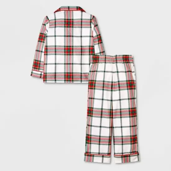 Toddler Plaid Coat Pajama Set - Cat & Jack&trade; Cream image {1}