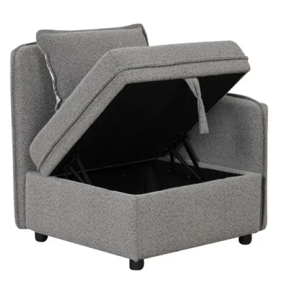 122.8" Minimalist Convertible Modular Sofa, Upholstered Sectional Sofa Couch with 5 Pillows-ModernLuxe image {12}
