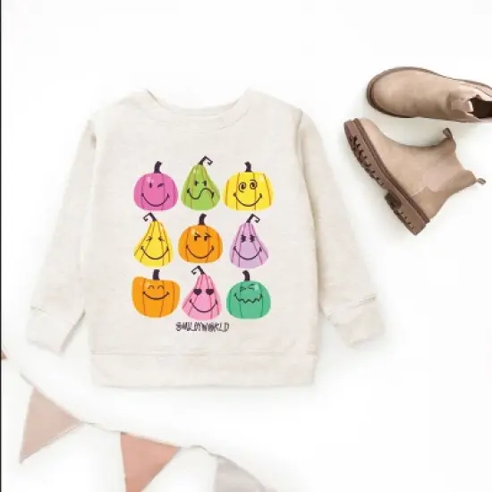 SmileyWorld Bright Pumpkins Chart - Toddler Graphic Sweatshirt and Youth Graphic Sweatshirt image {4}
