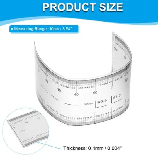 Unique Bargains PET Plastic Film Flexible Ruler with R Angle and Width Lines image {1}