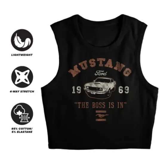 Women's Mustang The Boss Is In Sleeveless Crop Top Tank image {2}