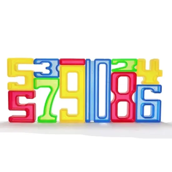 Link 140-Piece Set Transparent Number Tiles for Early Education and Countless Games with Storage Bin - Makes A Great Gift image {1}