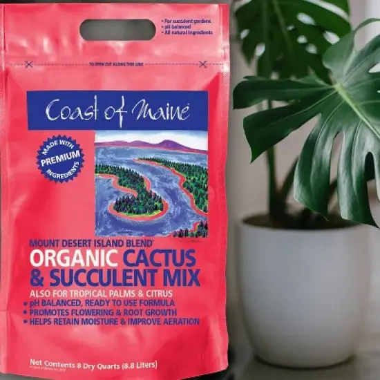 Coast of Maine Indoor Outdoor Mount Desert Island Blend Organic Cactus and Succulent Potting Soil Mix with Beneficial Nutrients, 8 Quart Bag image {4}