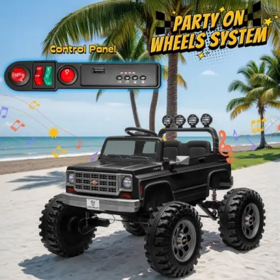 Joyracer Chevrolet 24V 4WD 2-Seater Ride On Truck for Kids, Electric Ride On Toys Cars with 7Ah Battery, Remote Control & MP3 image {2}