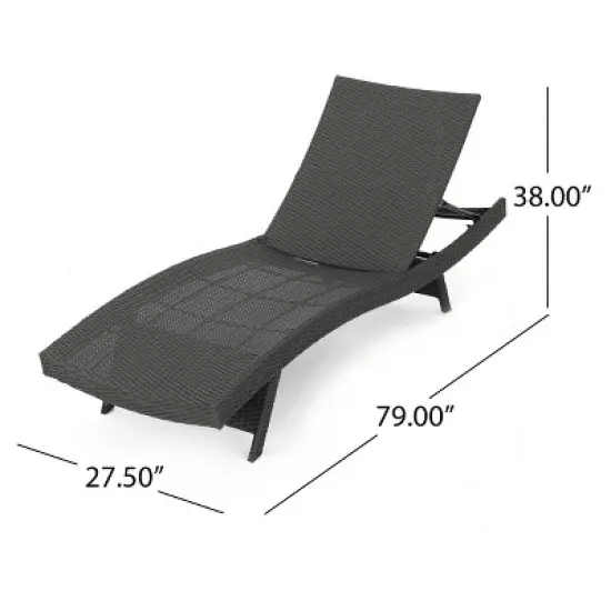 Christopher Knight Home Salem Outdoor Wicker Armless Adjustable Chaise Lounge with Cushion image {2}