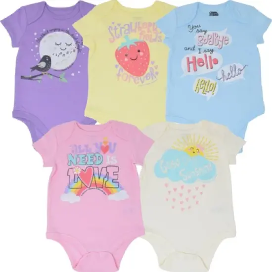 Lyrics by Lennon and McCartney 5 Pack Short Sleeve Bodysuits Newborn to Infant image {10}