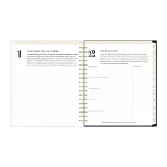 Blue Sky Day Designer Daily/Monthly Planning Calendar 8"x10" Rugby Stripe Black Frosted image {8}