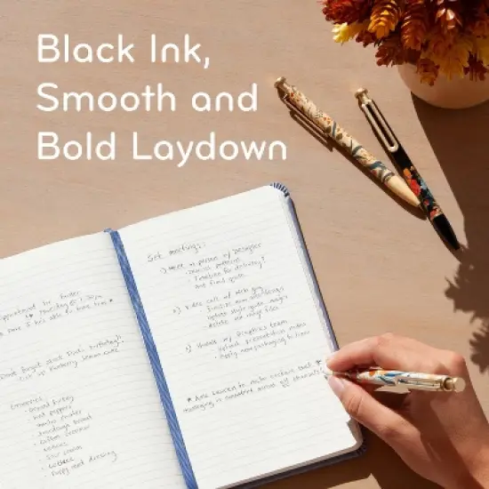 U Brands 3pk Ballpoint Pens Black Ink Monterey Botanical Studies image {4}