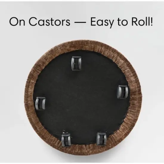 Rolling Barrel Dining Chair, Modern Armless Upholstered Accent Chair with Casters for Kitchen, Home Office, or Dining Room-Maison Boucle image {6}