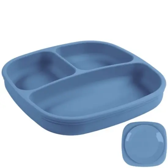 Re-Play Silicone Suction Divided Place with Lid - Denim image {3}