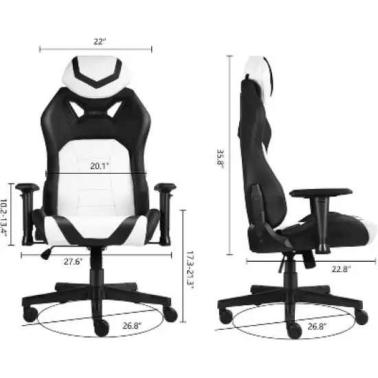 clcbdeyit White Black Ergonomic Gaming Chairs image {2}