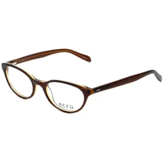 Ecru Designer EyeGlasses Daltrey-004 Brown Layered Crystal 50mm 21 POWER CHOICES image {7}