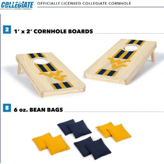 NCAA West Virginia Mountaineers 1'x2' Wood Cornhole Set image {1}